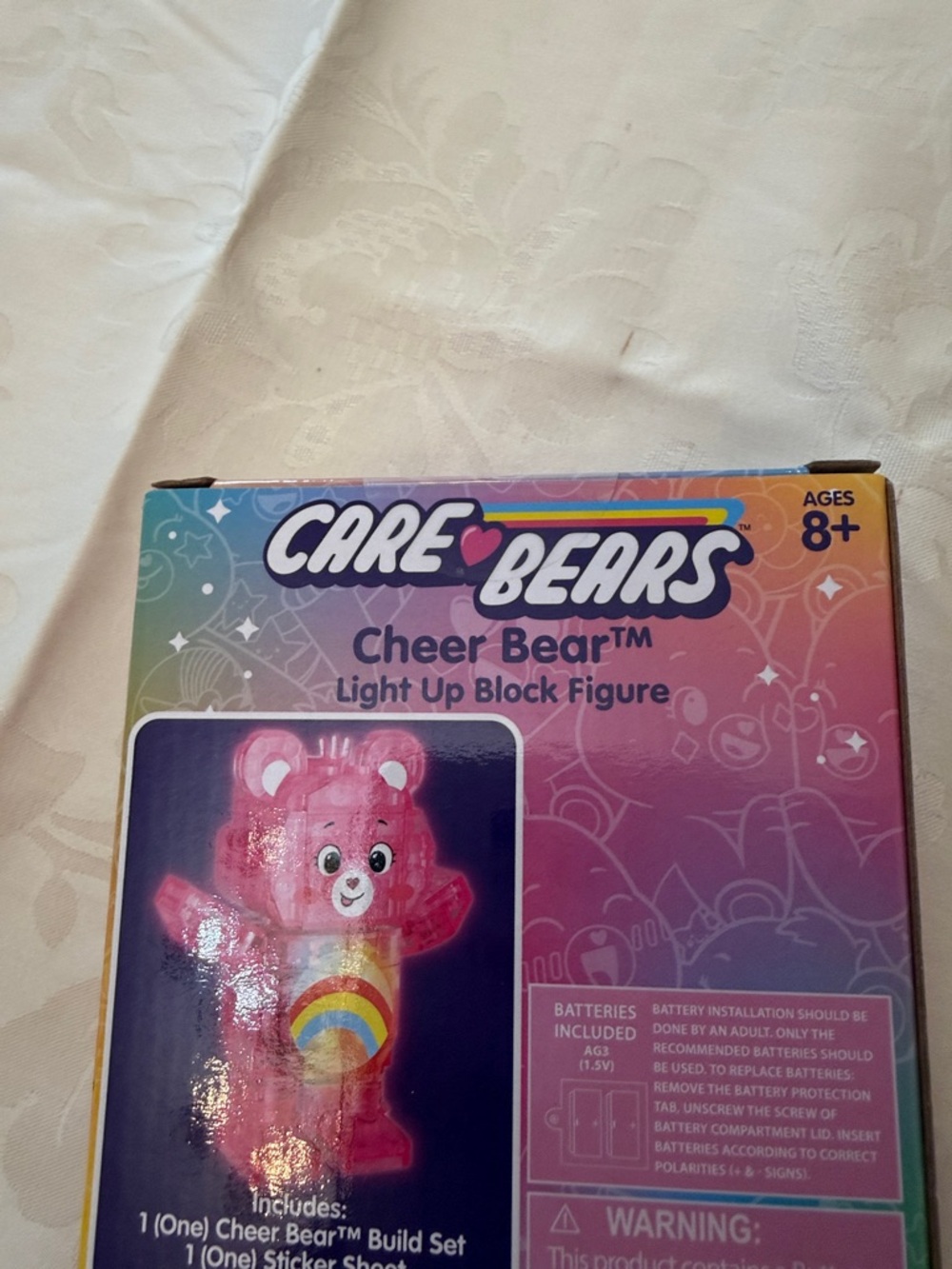 Care Bears Cheer Bear Light-Up Block Figure - Pink with Rainbow Badge 165 pieces - Picture 6 of 7
